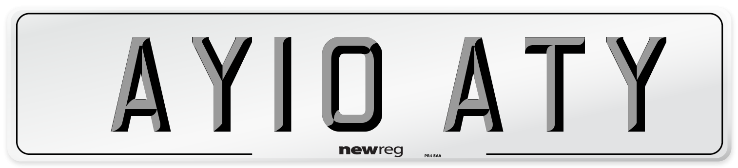 AY10 ATY Number Plate from New Reg